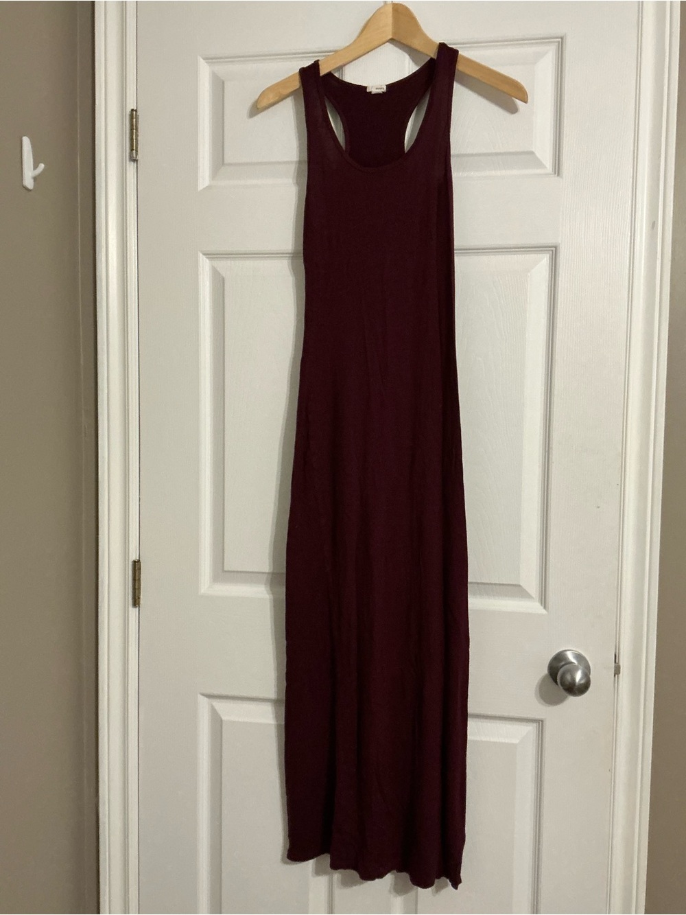 Garage Sleeveless Racerback Maxi Dress in Deep Burgundy